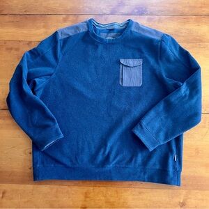 Merrill Pullover Fleece Men’s XXL Chest Pocket Wind Block Navy